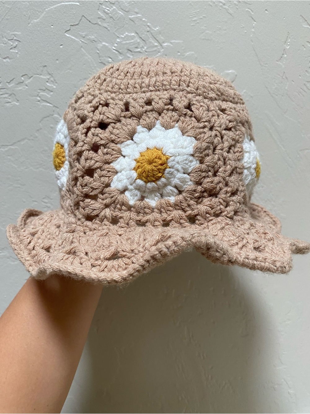 Haute Hippie Crochet Daisy Bucket Hat